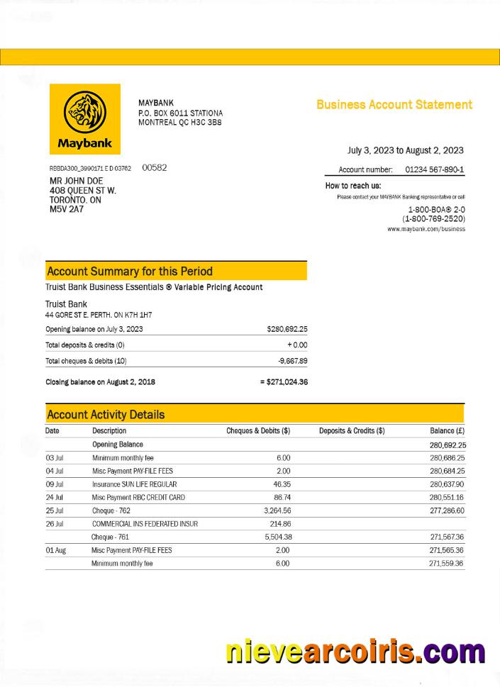 MAYBANK bank statement